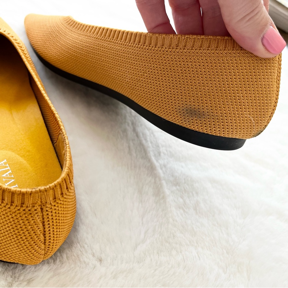 VIVAIA Pointed-Toe Ballet Flats Aria Size 39.5 or 8.5 Trendy Comfortable Yellow - Picture 4 of 7